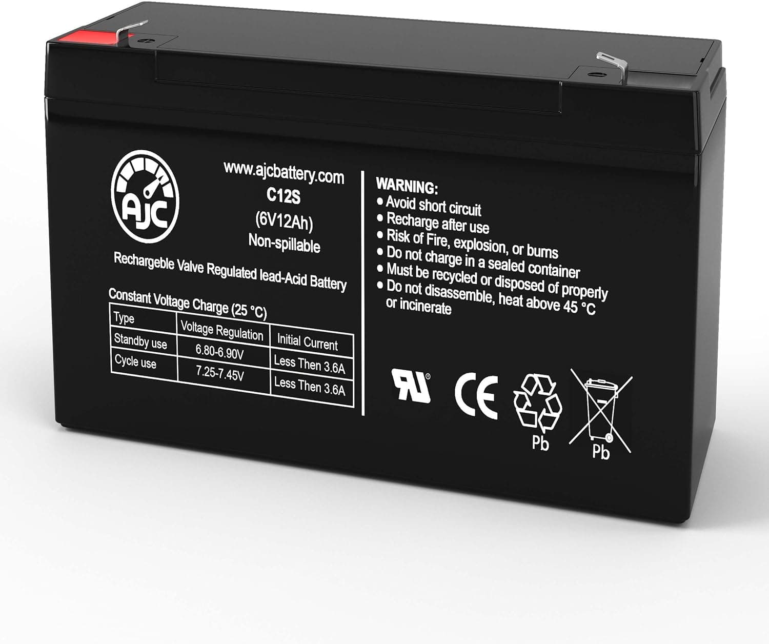 APC Back-UPS Back-UPS 450 6V 12Ah UPS Battery - This is an AJC Brand Replacement