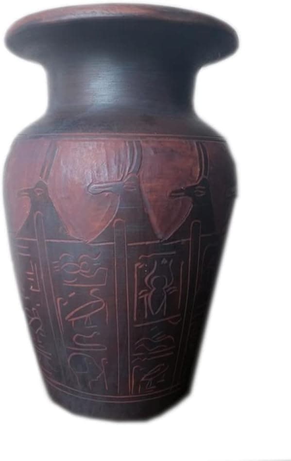 Ankh and Scarab Egyptian Vase Large