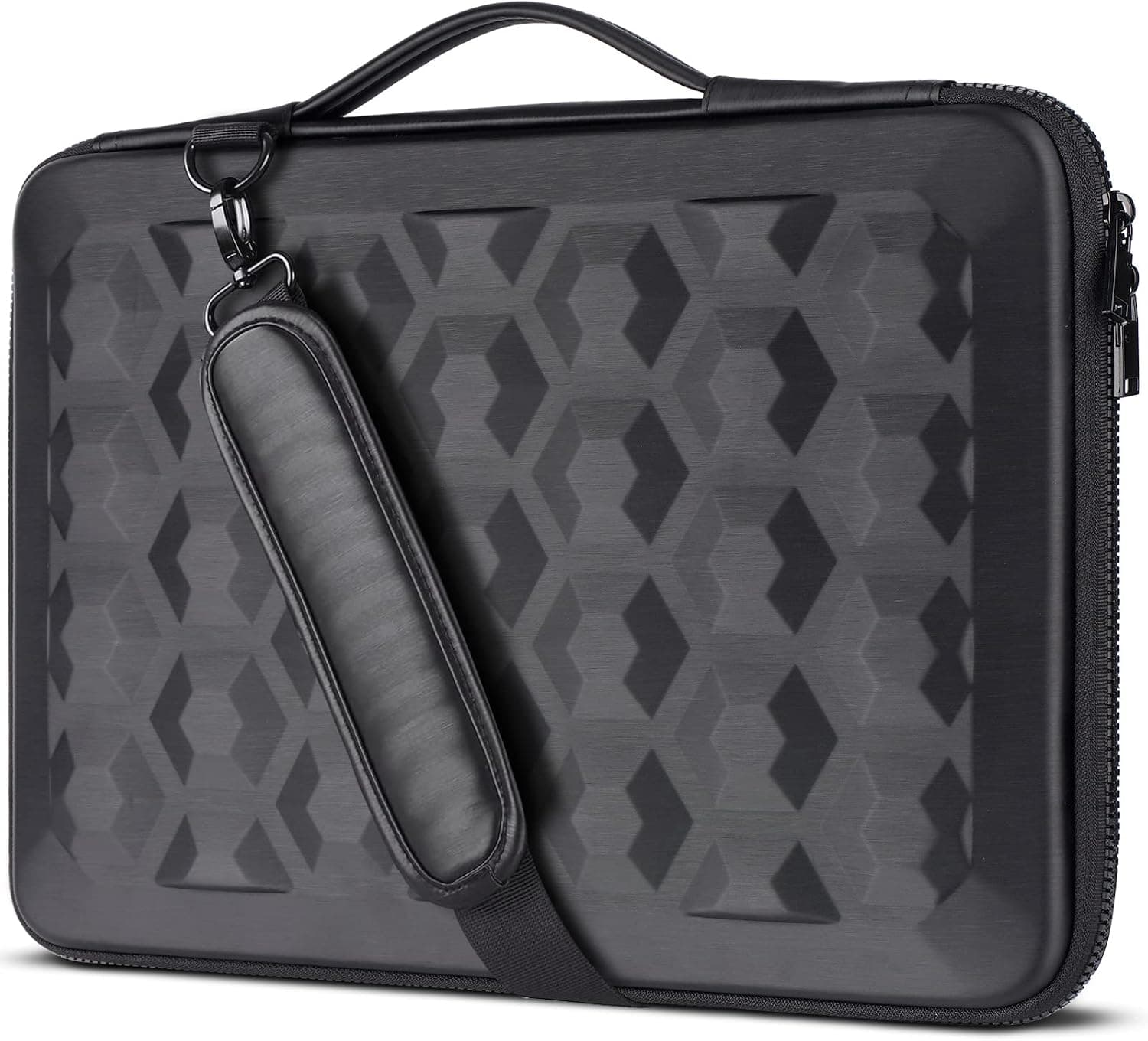 DOLINCE 17 inch Waterproof Laptop Sleeve Shoulder Bag Shockproof Computer Bag EVA Protective Carrying Case for 17.3" MSI GS73VR Stealth Pro/Lenovo IdeaPad 321/LG Gram 17"/ROG Strix GL702VS, Black