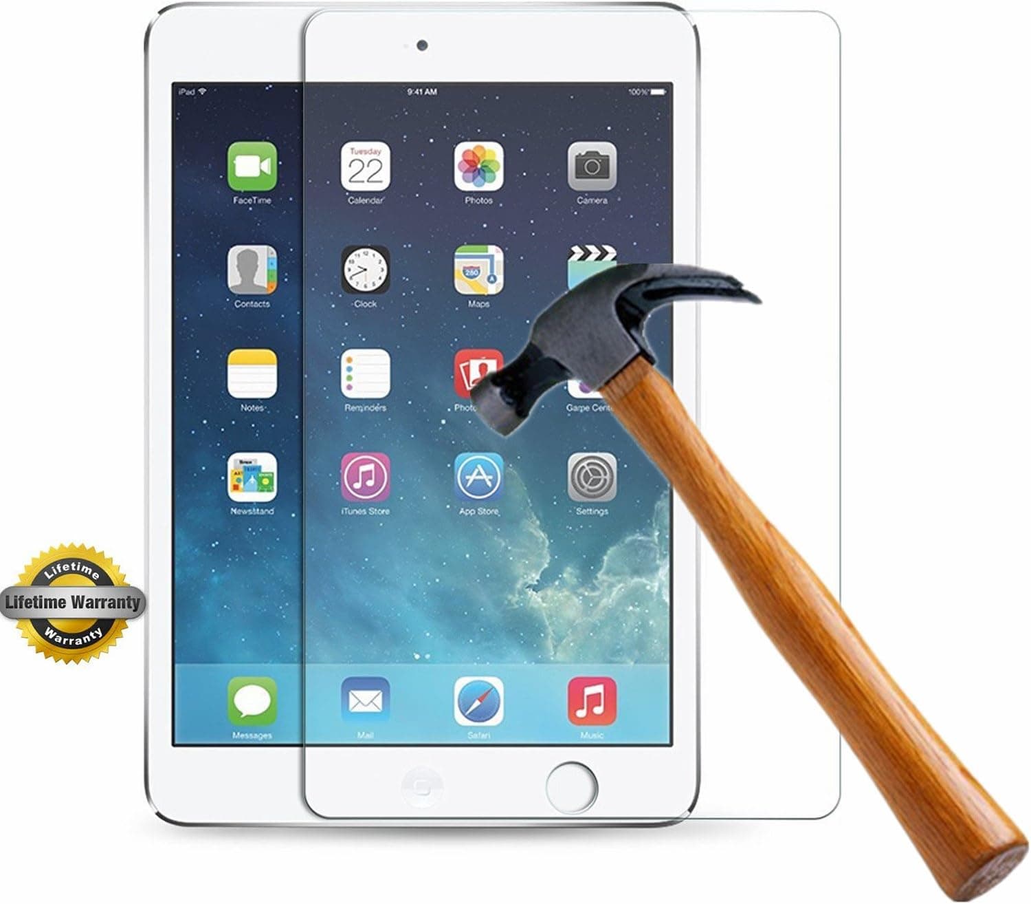 SOOYO l233 Premium Tempered Glass Screen Protector, Shatter-Proof/Bubble Free for Apple iPad Mini/iPad Mini 2/iPad Mini 3 (7.9") - 2 Piece