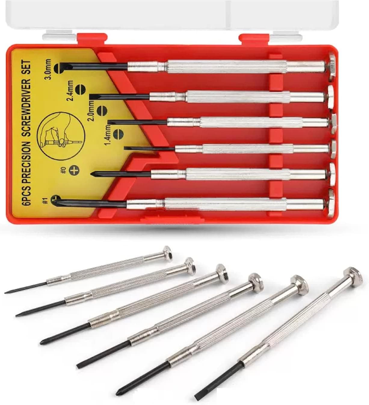 6PCS Mini Screwdriver Set, ROYALSAFE Glasses Screwdriver, Mini Eyeglass Screwdriver Repair Kit, S2 Steel Magnetic Tiny Precision Screwdriver Kit for Watch, Eyeglass, Sunglasses