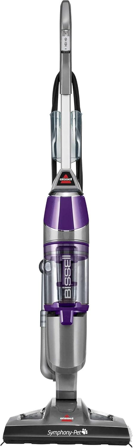 Bissell Symphony Pet Steam Mop and Steam Vacuum Cleaner for Hardwood and Tile Floors, with Microfiber Mop Pads, 1543A - COLOR MAY VARY(Renewed)