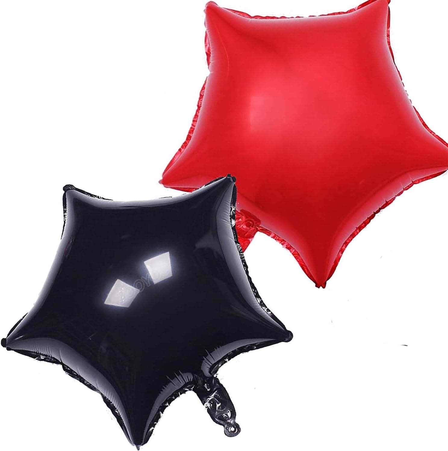 ZOOYOO 24 Inch Black and Red Star Shape Foil Mylar Balloons,Pentagram Balloon Birthday Party & Wedding Decoration 24pcs（Each 12 pcs）