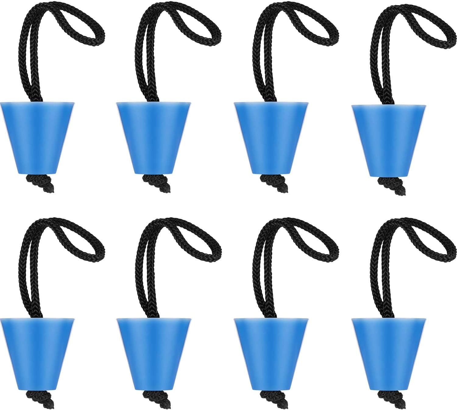 8 Pieces Kayak Scupper Plug Kit Silicone Scupper Plugs Drain Holes Stopper Bung with Lanyard