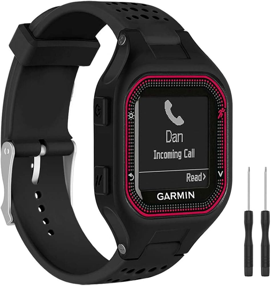 Watbro Bands Compatible with Garmin Forerunner 25 GPS Running Smart Watch, Soft Silicone Replacement Wristband, for Garmin Forerunner 25 Fitness Tracker with Adapter Tools