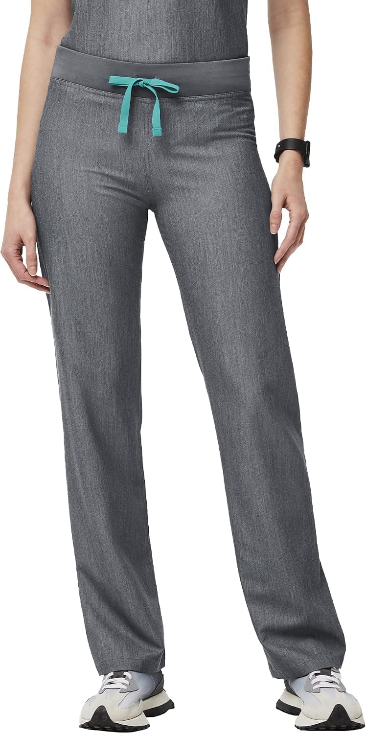 FIGS Livingston Basic Scrub Pants for Women — Yoga Waistband, 2 Pockets, Classic Straight Leg Fit Women Scrub Pants