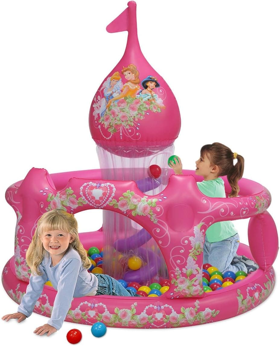 Disney Princess Castle Ball Pit, 1 Inflatable & 50 Sof-Flex Balls, Pink, 43"W x 43"D x 38"H