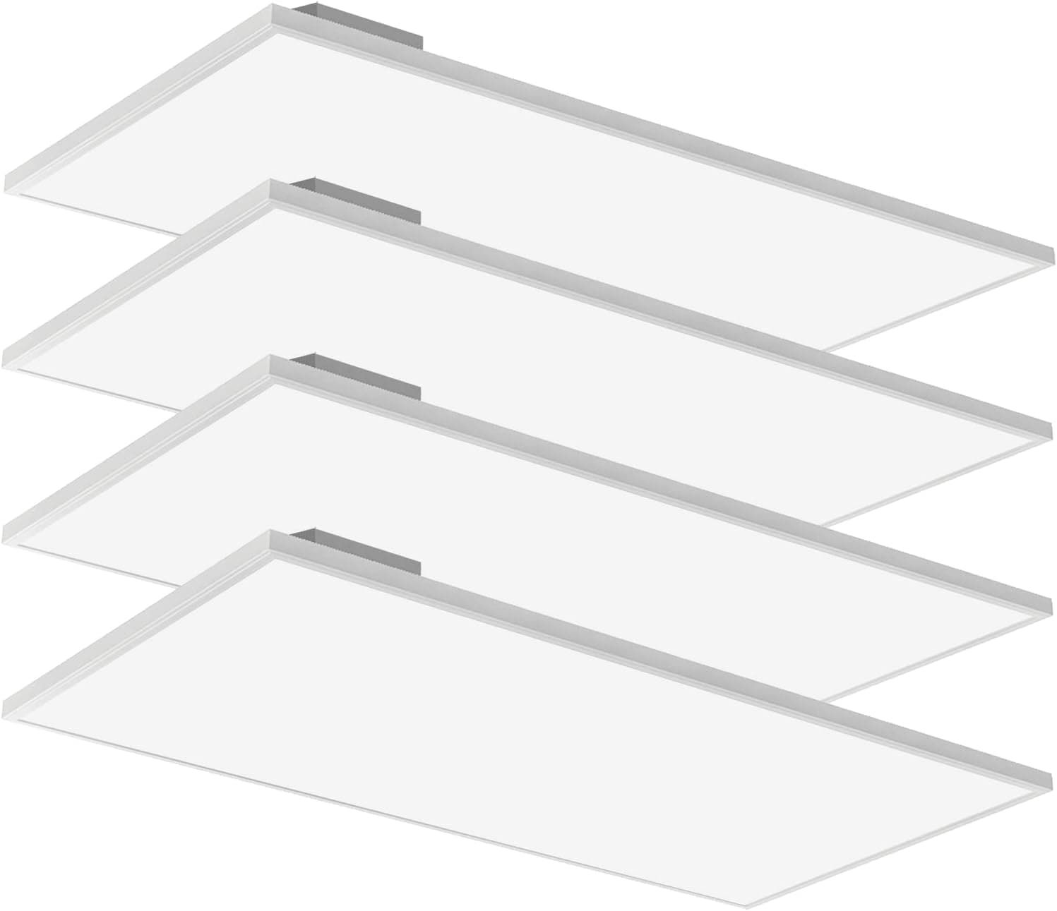 2x4 LED Flat Panel Light, 75W LED Drop Ceiling Light Fixture, Dimmable 0-10V, 7800 Lumens, 5000K Daylight White Color, Ultra Slim Recessed Edge-Lit Fixture, 2x4 LED Light Fixture for Ofiice ETL 4 Pack