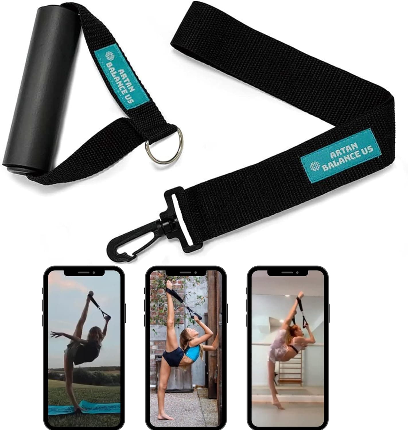 Artan Balance Leg Stretcher Strap with Foam Handle Stabilizer, Professional Flexibility Trainer and Portable Stretching Equipment for Ballet Dancers, Gymnasts, and Athletes