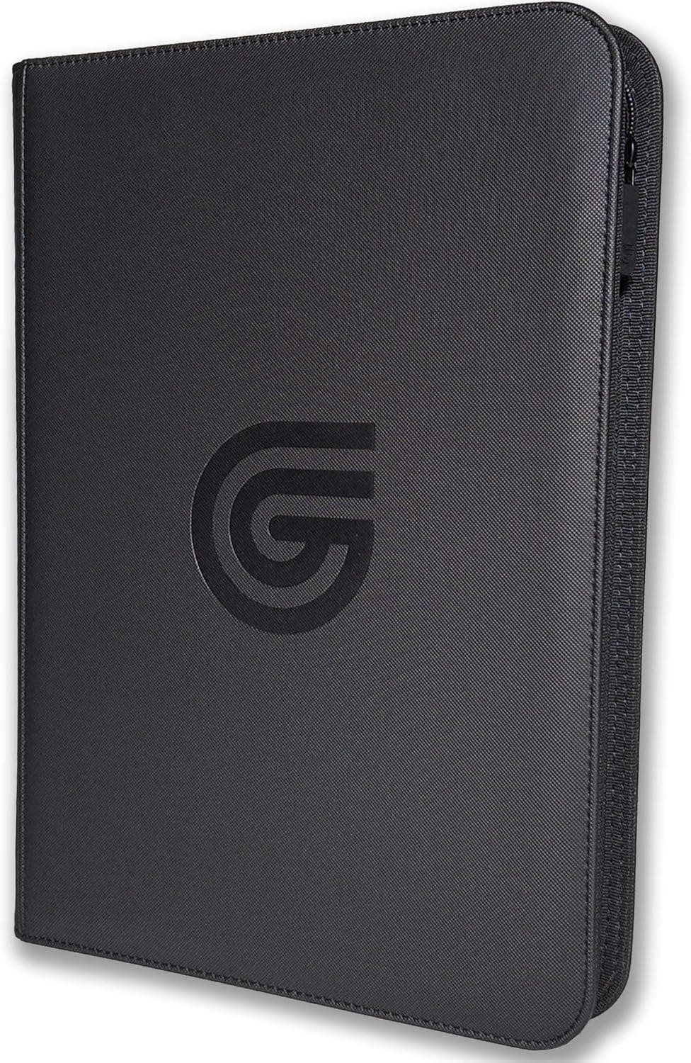 Premium Trading Card Zipper Binder | 3 Sizes & 5 Colors | Secure Side Loading Pockets | Komodo Armor Exterior | Suede Interior by Guilt Free Gaming (9 Pocket, Midnight Black)