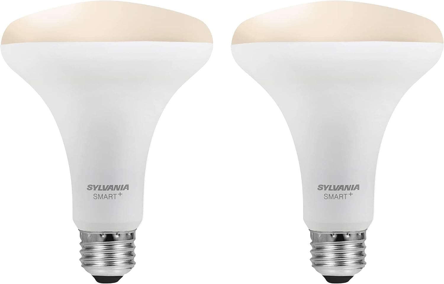 SYLVANIA Bluetooth Mesh LED Smart Light Bulb, One Touch Set Up, BR30 65W Replacement, E26, Soft White, Works with Alexa Only - 2 PK (75763)