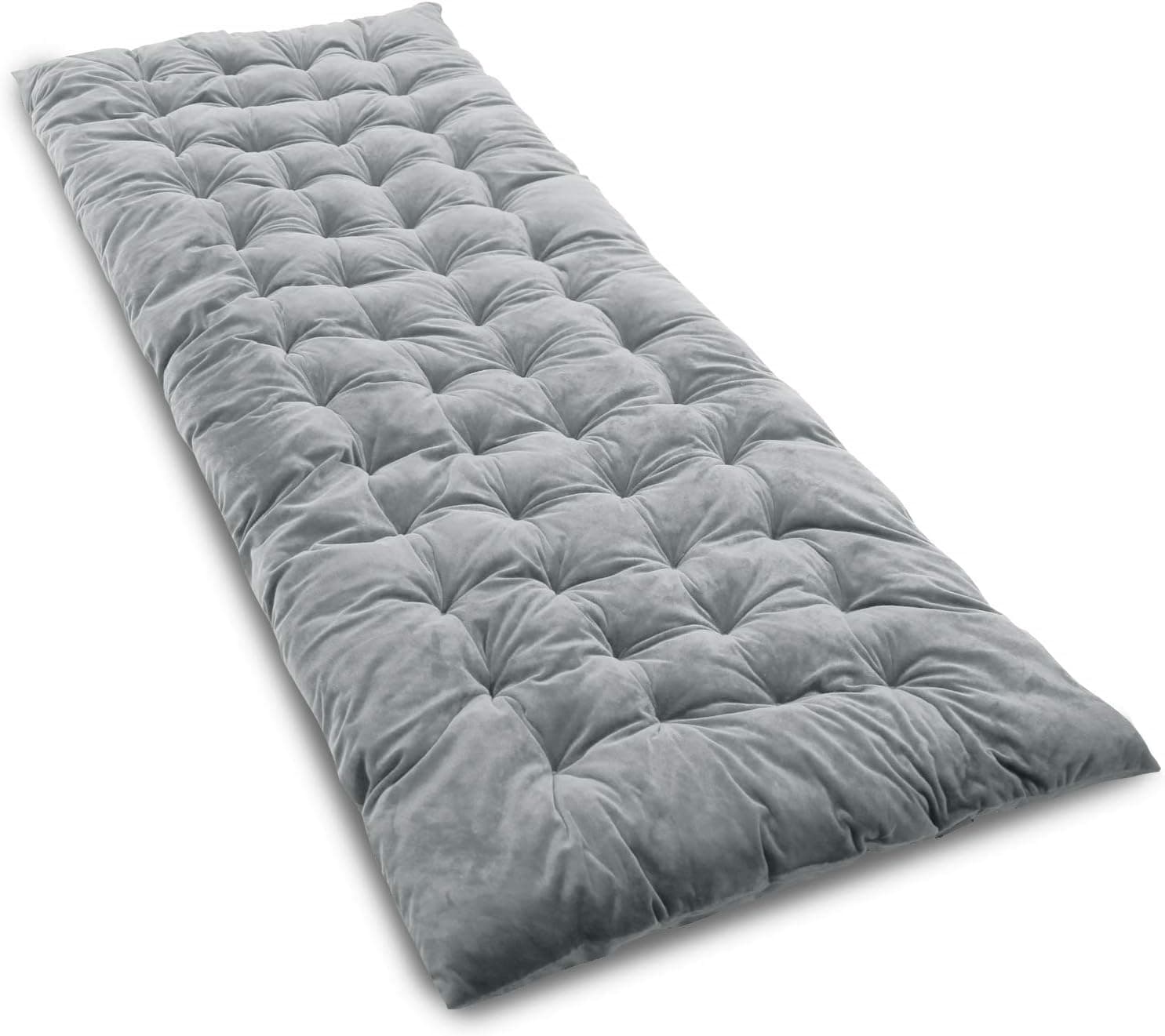 CAMPMOON Camping Cot Pads Mattress for Adults, Comfortable Thicker Cotton Sleeping Cot Pad Mattress, XL Wide Cot Pads with Waterproof Bottom, 77x29/75x28 inches, Navy Blue/Gray