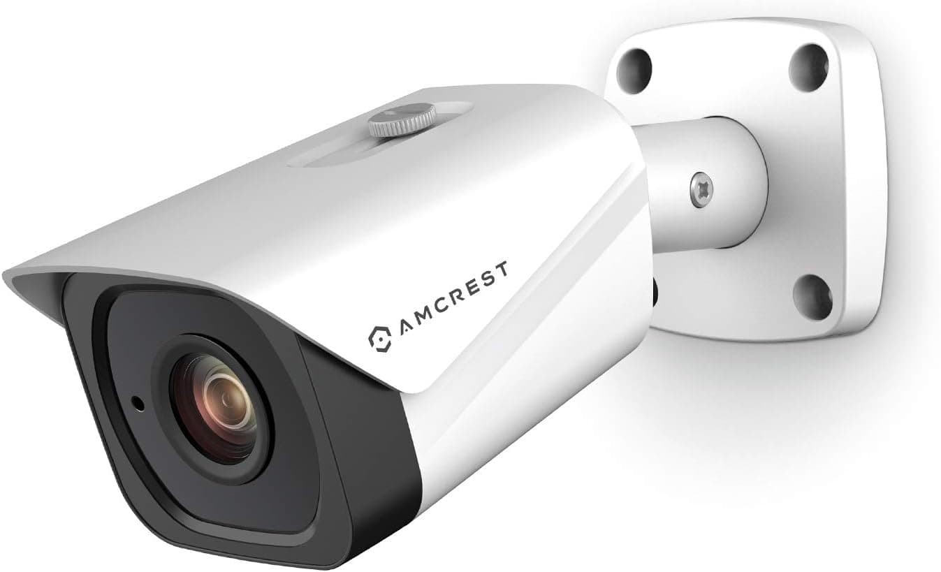 Amcrest UltraHD 4K (8MP) Outdoor Bullet POE IP Camera, 3840x2160, 98ft NightVision, 2.8mm Lens, IP67 Weatherproof, MicroSD Recording, White (REP-IP8M-2496EW-V2) (Renewed)