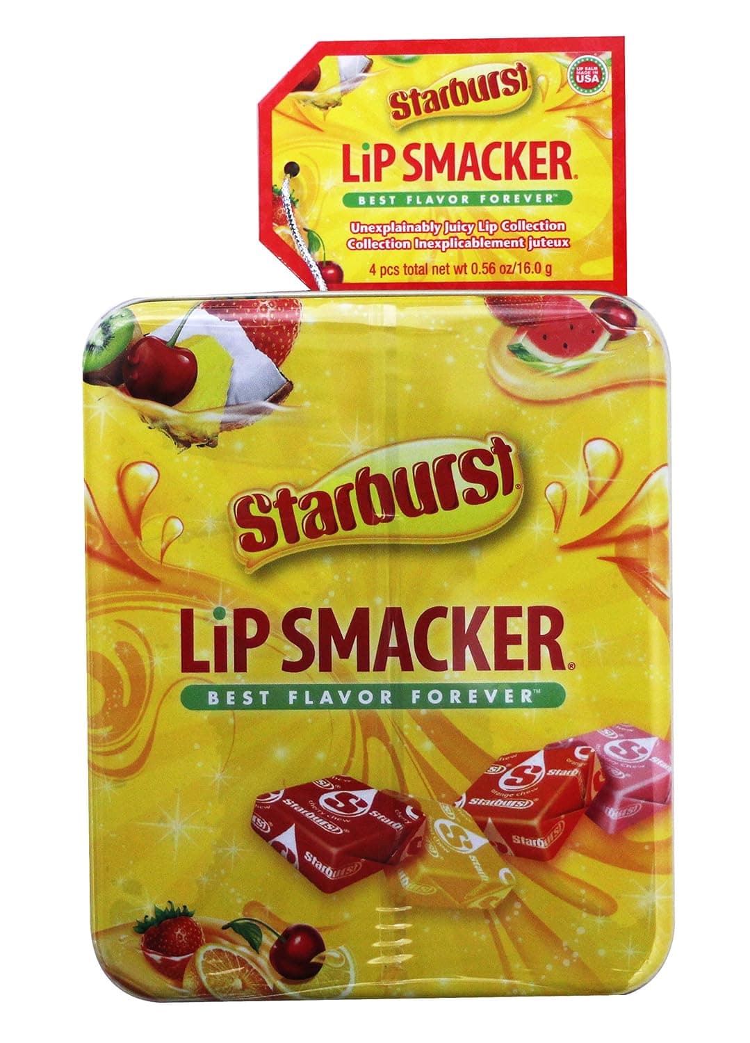 Starburst Lip Smacker Best Flavor Forever 4-pc with Tin Can