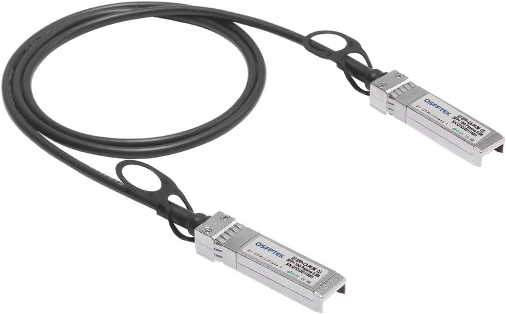 QSFPTEK 10G SFP+ DAC Cable, 0.5m (2ft) Passive Direct Attach Copper Twinax Cable for Cisco SFP-H10GB-CU50CM, Ubiquiti, D-Link, Netgear, Mikrotik, Open Switch Devices