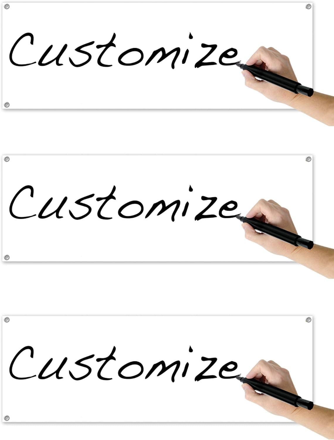 Beistle Blank Sign Banners 3 Piece, 5' x 21", White