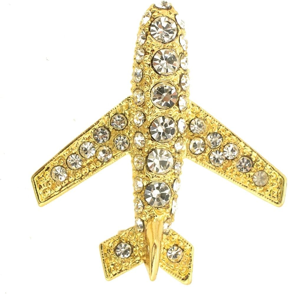 Fabuzone Golden Airplane Brooch