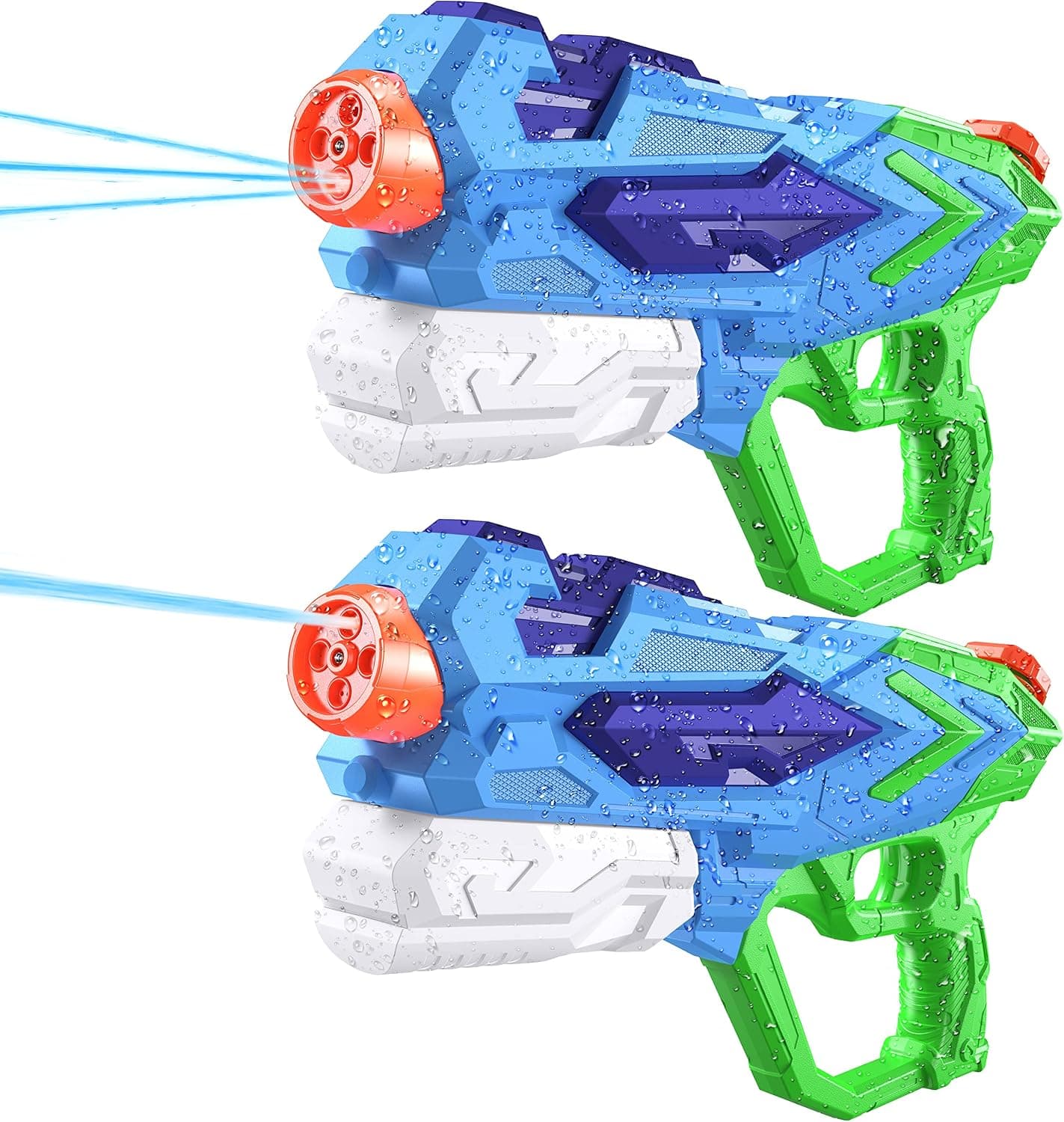 2 PCS Water Gun for Kids, Super Squirt Guns Water Soaker Blaster - 4 Shooting Modes Switch - 26 Ft Long Shooting Range - Summer Water Toys Gun for Boys Girls Adults Outdoor Pool/Garden Fighting