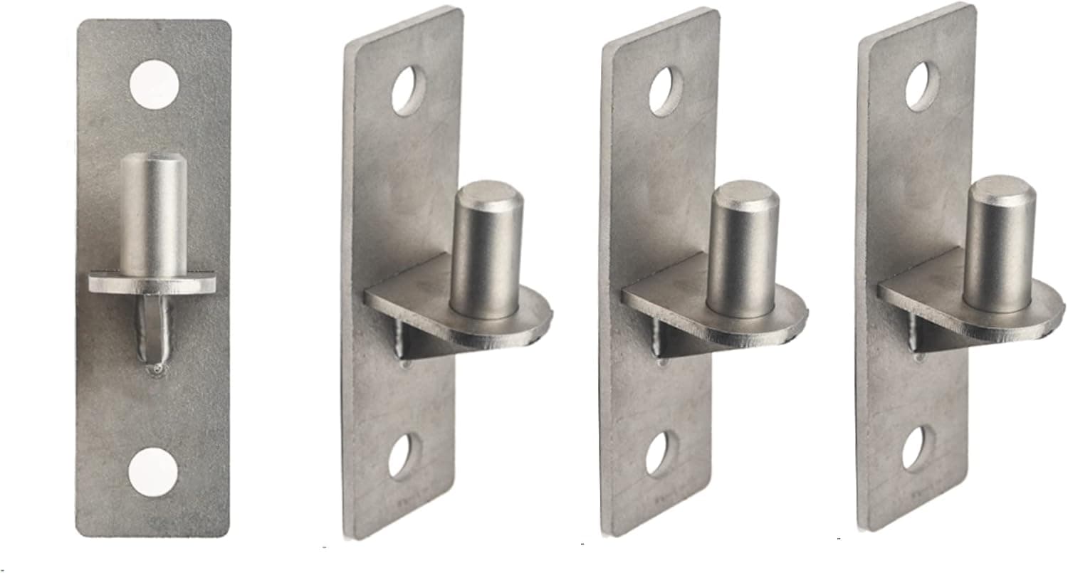 4 Pack Wall Mount Flat Back Gate Hinges, Outdoor Chain Link Fence Gate Hinges, Heavy Duty Stainless Steel Wall Plate Hinges, with 5/8 Hinge Pin, Wood Fence Link Gate Hinges, (Screws Not Included)