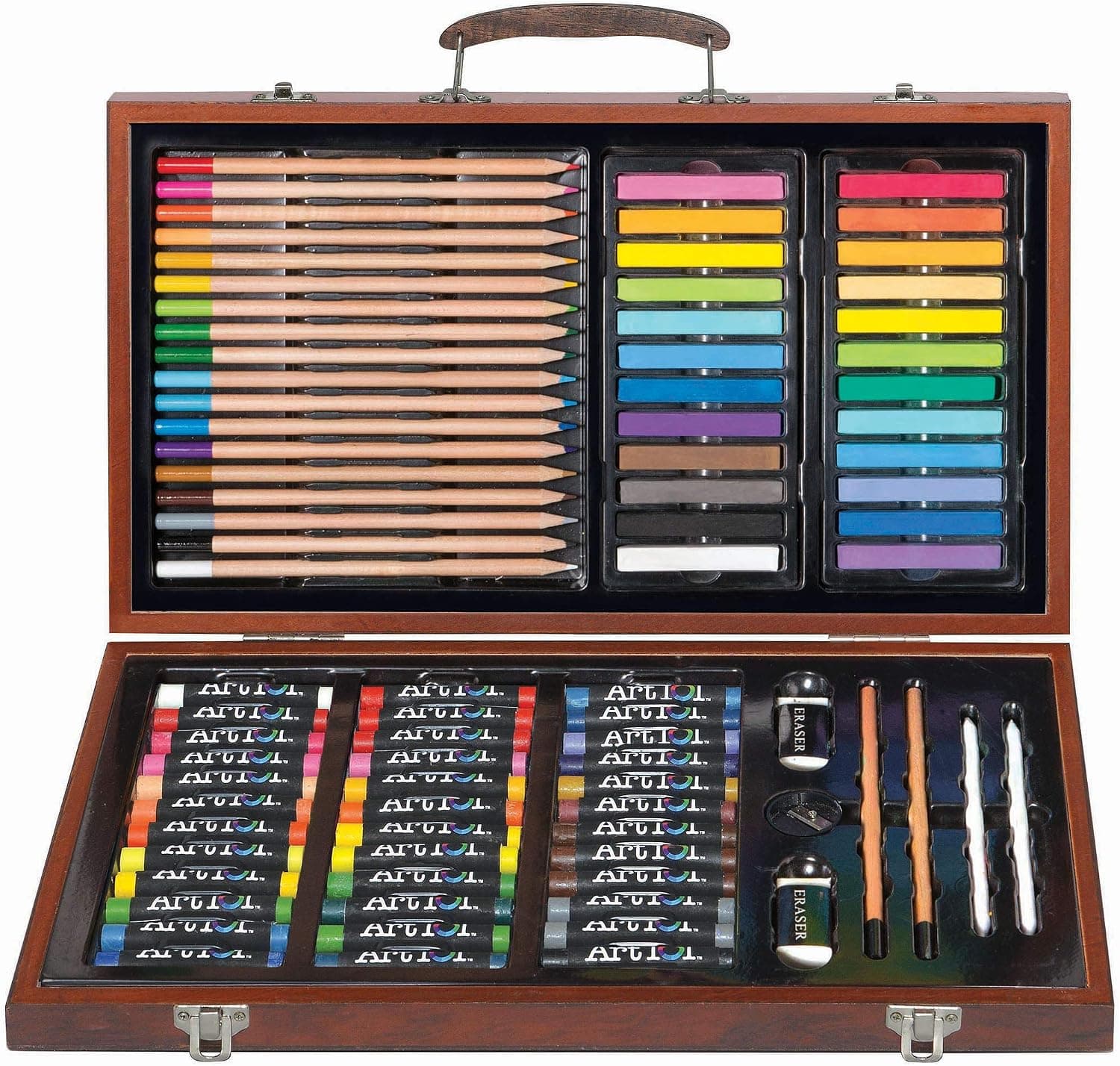 111 pc Drawing, Sketching & Doodling Kit in Wood Case