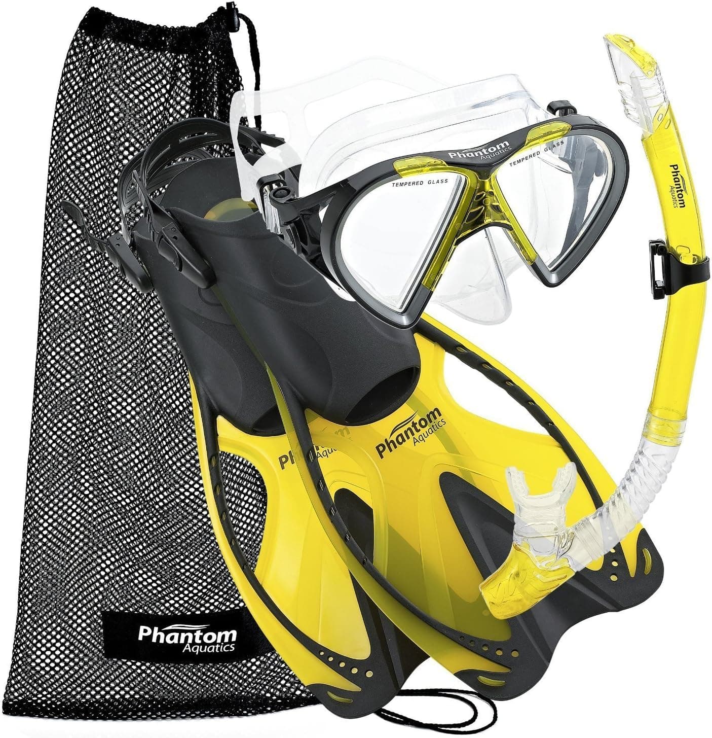 Phantom Aquatics Speed Sport Mask Fin Snorkel Set with Mesh Bag, Adult