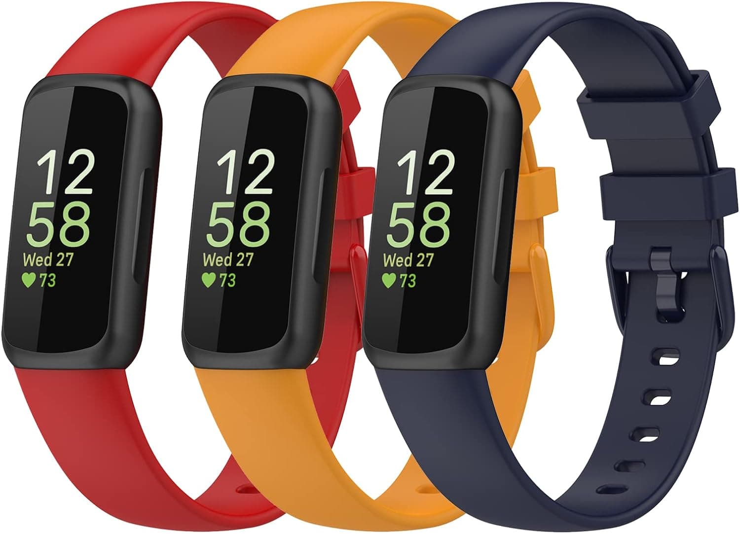 3 PACK Replacement Bands Compatible for Fitbit Inspire 3 Bands Silicone Straps Replacement Wristbands Bracelet Band for Fitbit Inspire 3 for Women Men