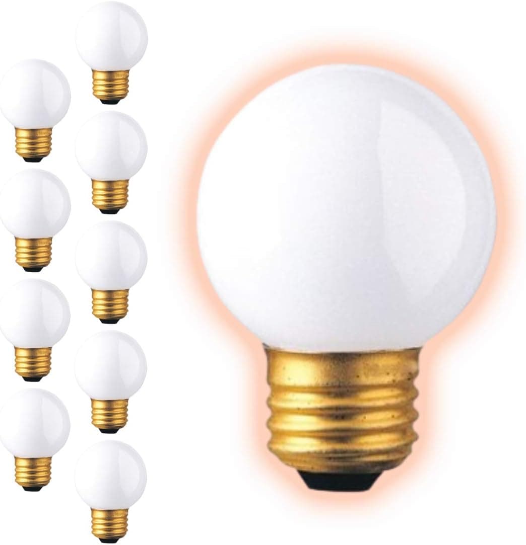 GoodBulb 40 Watt G16 Globe Light Bulbs | Frosted Finish Medium E26 Base 2700K Warm White Light | Dimmable 40W 550 Lumens | Ideal Vanity Light Bulbs | Pack of 10 Bulbs