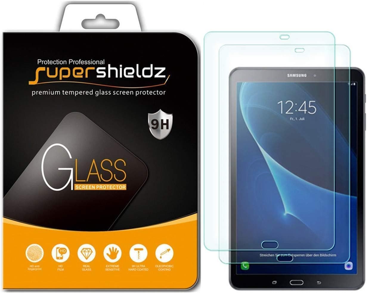 (2 Pack) Supershieldz Designed for Samsung Galaxy Tab A 10.1 (SM-T580 and SM-T587 Model Only 2016 Release) Screen Protector, (Tempered Glass) Anti Scratch, Bubble Free