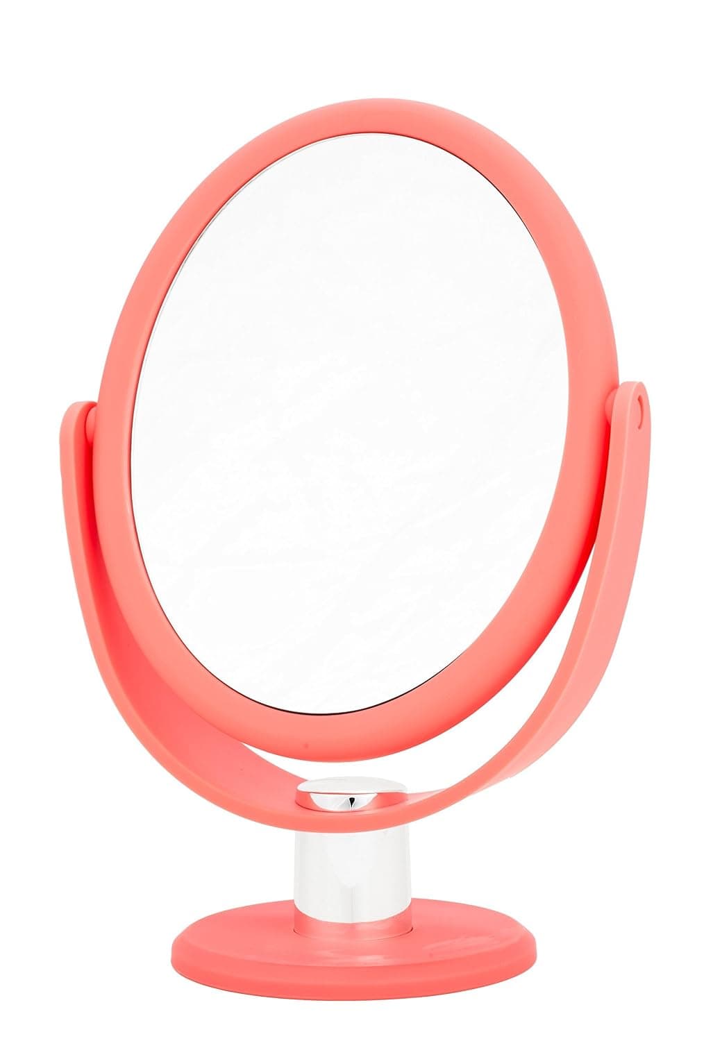 Danielle Creations Soft Touch Coral Oval Vanity Mirror, 7X Magnification