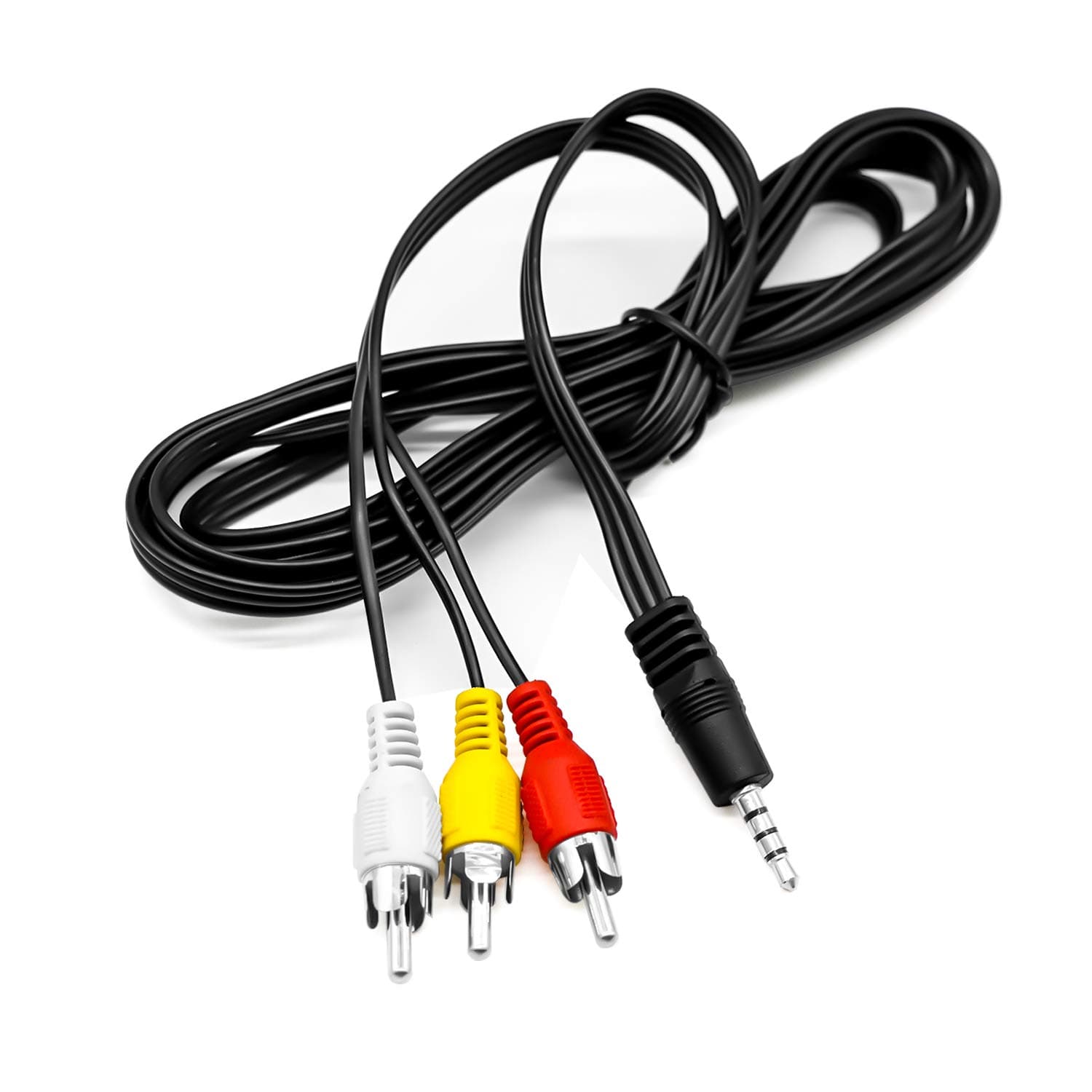 16.4FT 3.5mm to 3 RCA Male Plug to RCA Stereo Audio Video Male AUX Cable for TV, AV Camcorder Video Cable, Home Theater, MP3,Speakers, TV Box, and More (3.5 Straight to 3 RCA 5m)