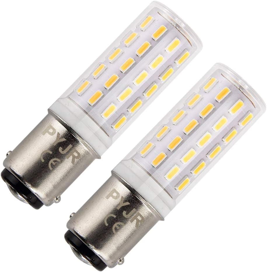 BA15D led Bulb, 5 Watt Double Contact Bayonet Base Bulb, AC100V-240V Warm White 3000K, 50W Equivalent, for Sewing Machine Light, Chandelier, Not Dimmable (Pack of 2)