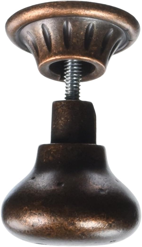Amerock BP4485-RBZ Rustic Bronze Ambrosia Euro Stone Round Cabinet Hardware Knob, 1-1/4" Diameter - 10 Pack