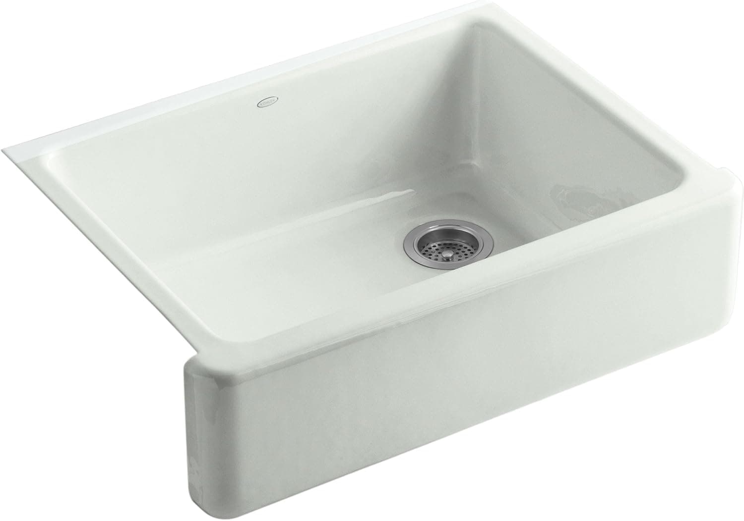 KOHLER K-6487-FF Whitehaven Farmhouse Self-Trimming Apron Front Single Basin Kitchen Sink with Tall Apron, Sea Salt