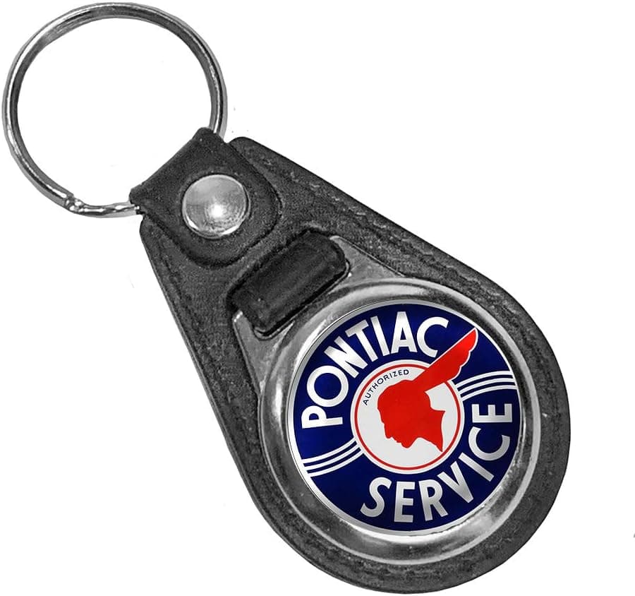 Brotherhood Pontiac Chief Authorized Approved Service Insignia Vintage Style Round Keychain Key Holder Key Ring for Men Heavy Duty Car Keyring for Men and Women