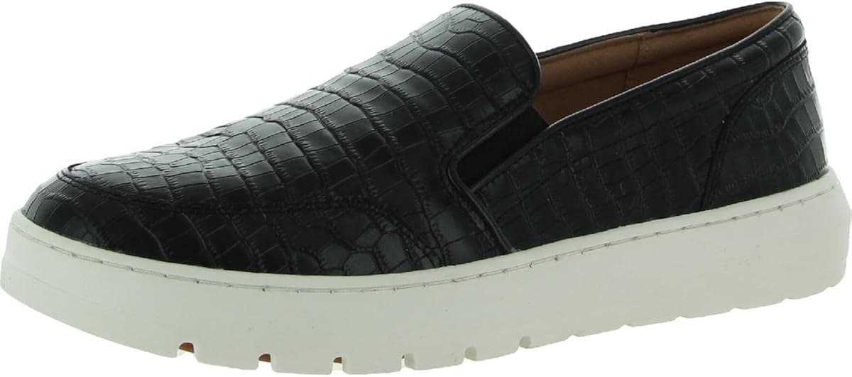Vionic Women's Abyss Dinora Platform Slip-on Sneaker- Supportive Leather Casual Shoes That Include Three-Zone Comfort with Orthotic Insole Arch Support, Medium Fit