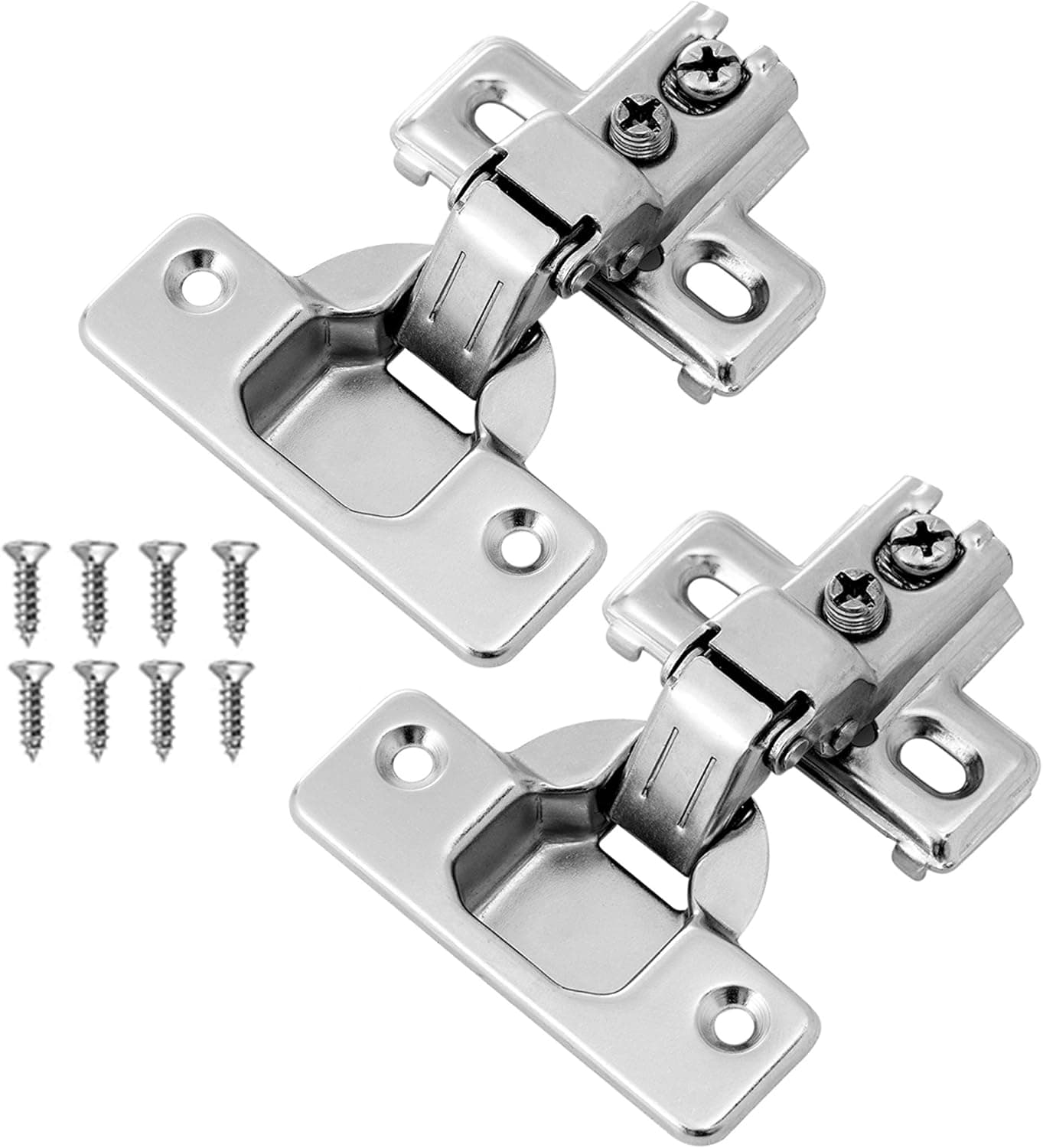 10 Pack Face Frame 1/2" Overlay Concealed Cabinet Door Hinges, 105 Deg, Self Closing Kitchen Cupboard Hardware, METCOZ