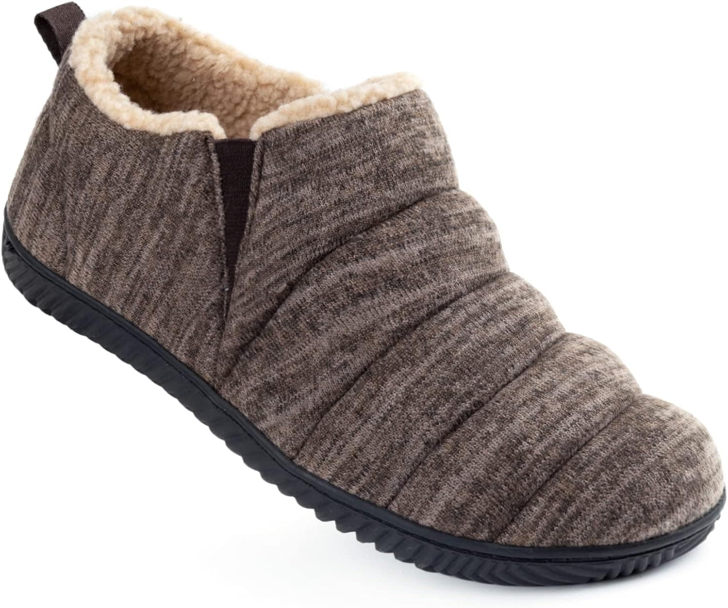 Zizor Men's Comfy Caterpillar Slippers Indoor Outdoor House Shoes, Warm Soft Knit Upper Fuzzy Fleece Lined Memory Foam Sole with Hard Bottom