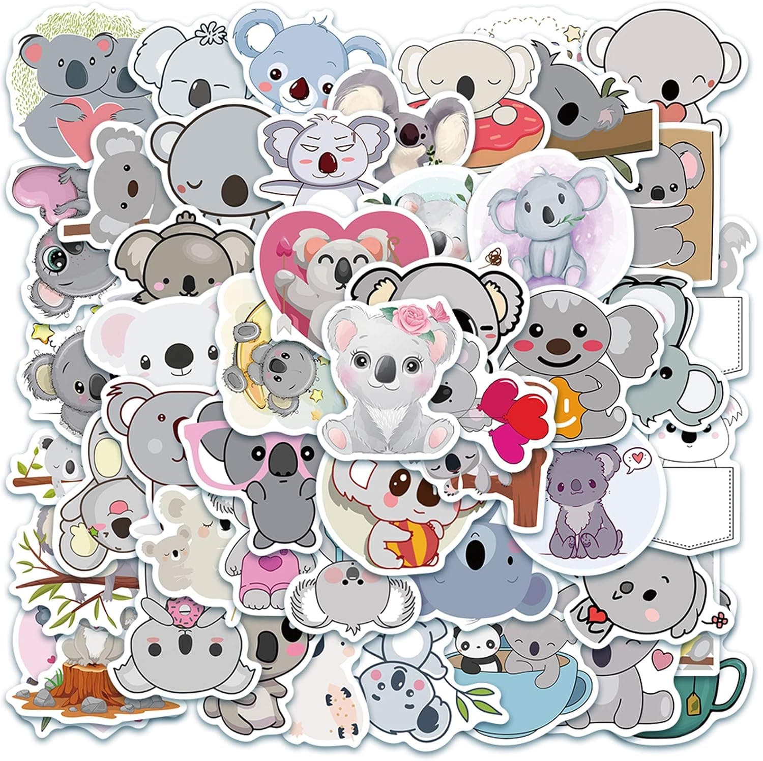 Koala Stickers| 50 PCS | Vinyl Waterproof Stickers for Laptop,Skateboard,Water Bottles,Computer,Phone,Guitar,Koalas Stickers for Kids Adult (Koala Stickers)