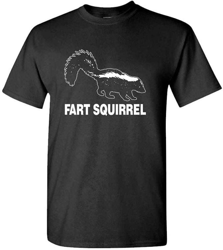 Fart Squirrel - Skunk Animal - Mens Cotton T-Shirt