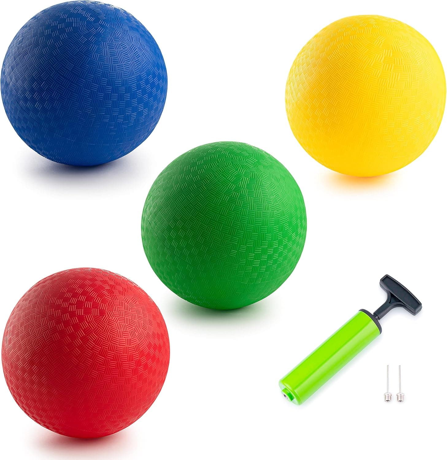 New Bounce Dodgeball Balls - (Heavy Duty - 400 Gram) Set of 4 PG Dodge-Ball Balls for Kids and Adults, Official Size for Dodgeball and Handball - Perfect for Camps and Schools