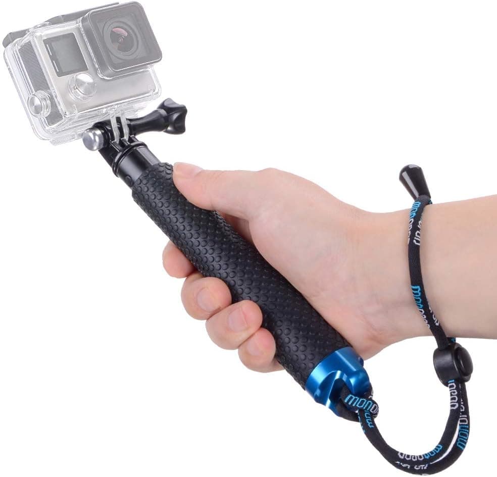 Vicdozia 19'' Extension Selfie Stick, Portable Hand Grip Waterproof Handheld Monopod Adjustable Pole Compatible with GoPro Hero(2018) Hero 10 9 8 7 6 5 4 3 AKASO SJCAM DJI OSMO and More Sports Cameras