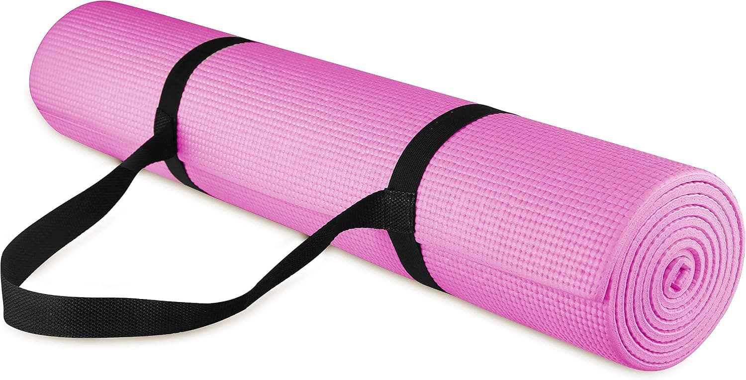 BalanceFrom All Purpose 1/4-Inch High Density Anti-Tear Exercise Yoga Mat with Carrying Strap