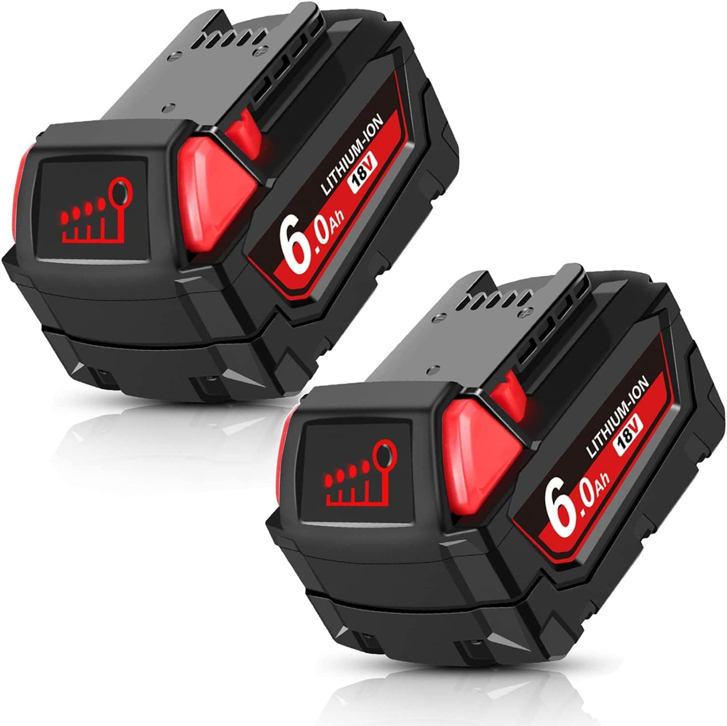 FEOTDN 2Pack 6.0Ah 18V Lithium-ion Replacement Battery for Milwaukee 18V Battery