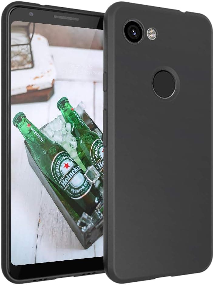 Google Pixel 3a Case Slim Thin Flexible TPU Shock Absorption Soft Skin Silicone Lightweight Anti-Scratches Protective Cases Cover for Google Pixel 3a,Matte Black