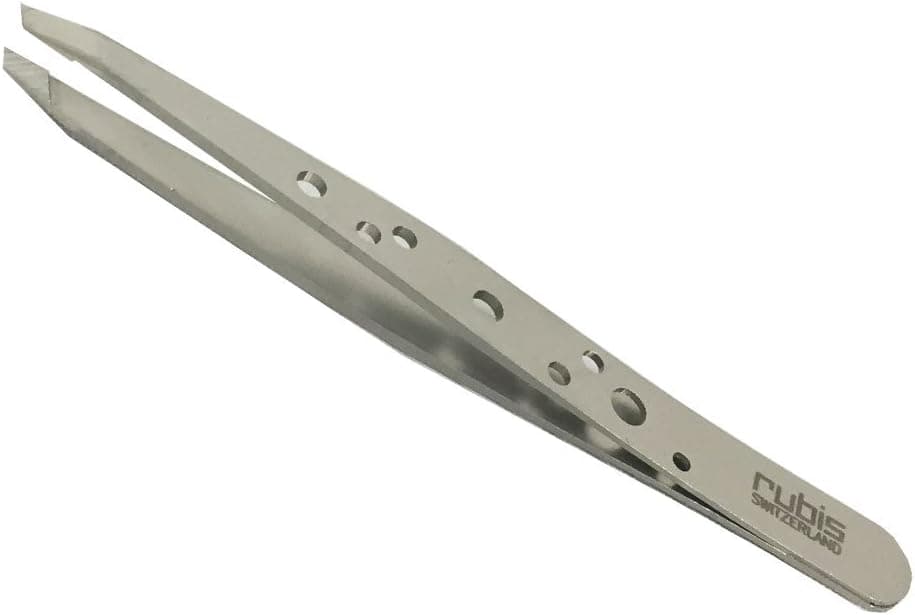 Rubis Swiss Tweeze Slanted Tip Tweezer - 3-3/4"
