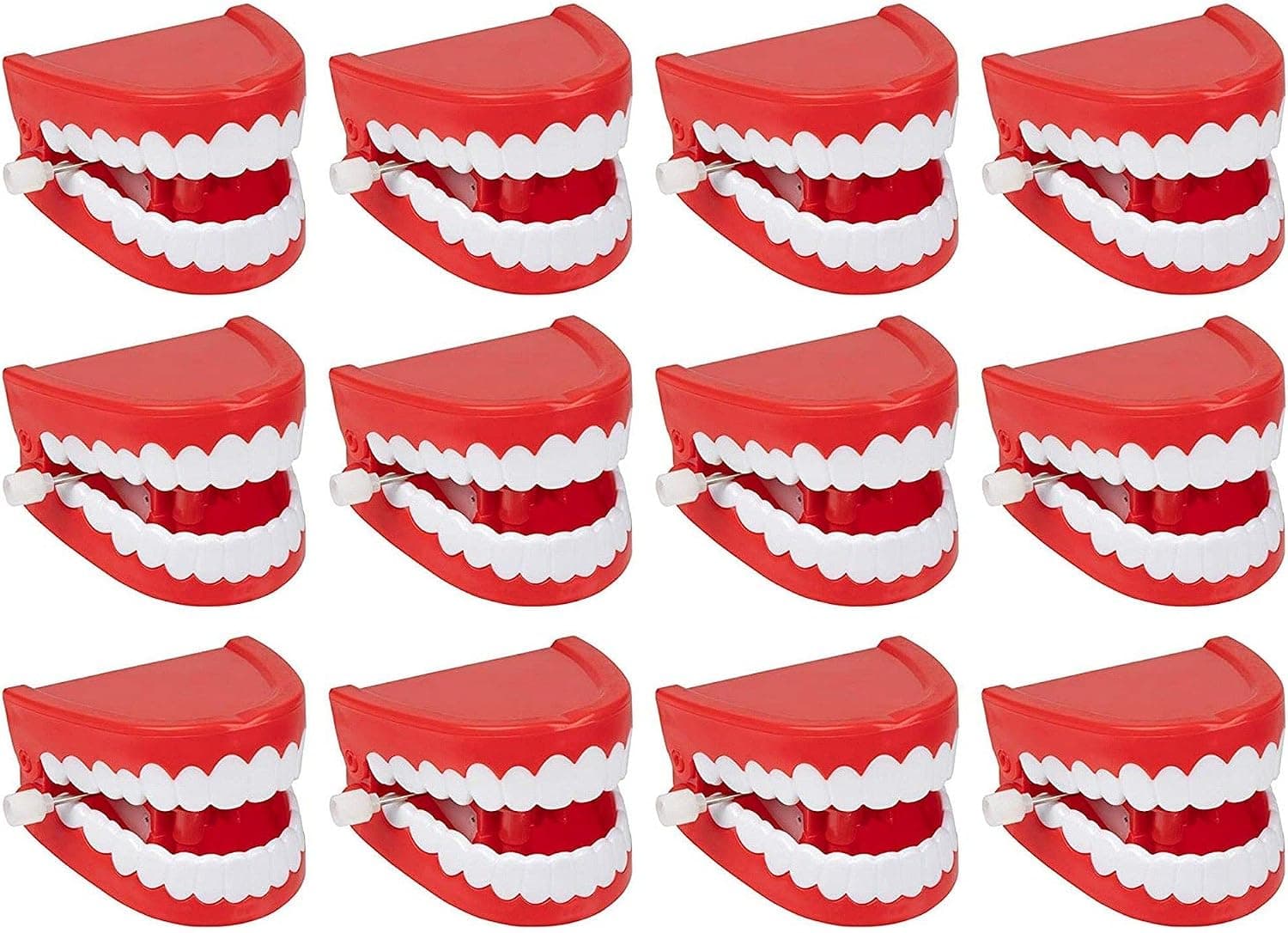 Juvale 12-Pack Wind Up Chomping & Chattering Teeth Toys for Kids Birthday Party Favors, Novelty and Gag Gifts, 2.5 x 1.5 Inches