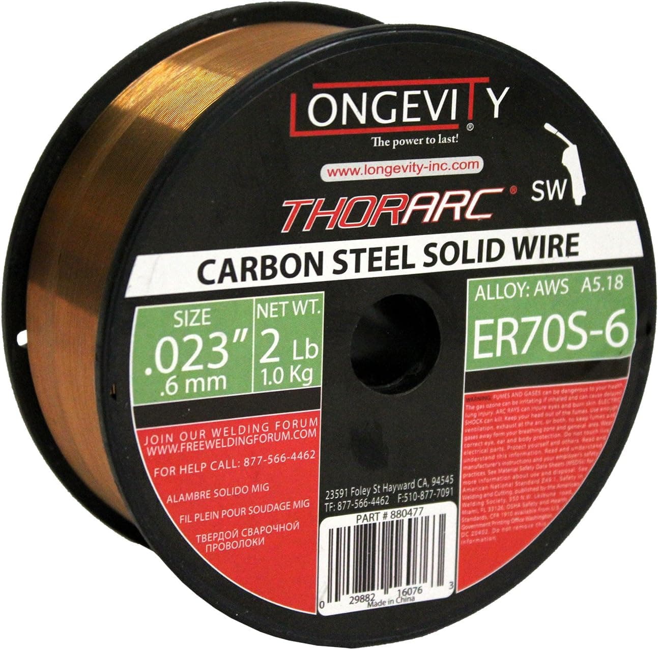 ER70S-6 ER70S-6 LONGEVITY 2-Pound Thorarc, 0.6mm