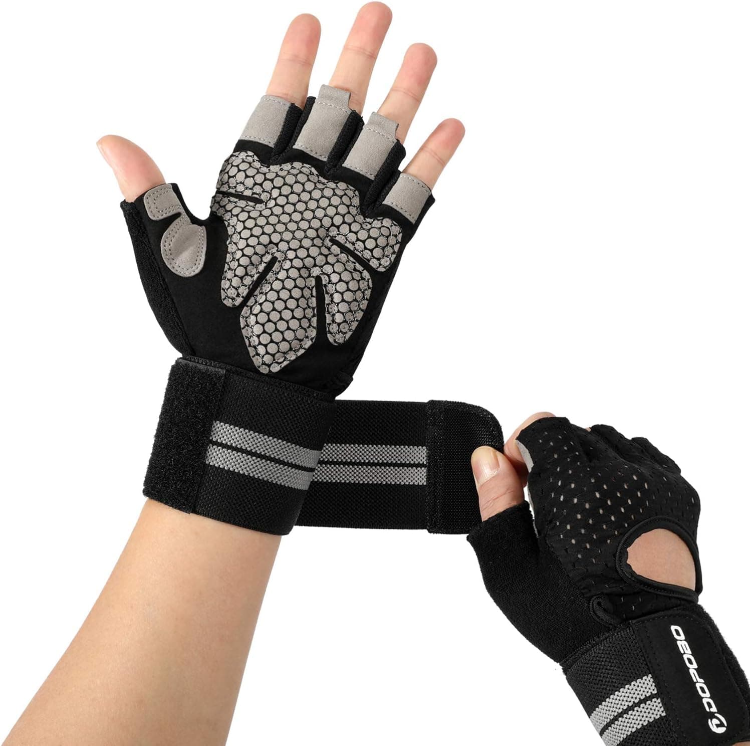 Dopobo Workout Gloves, Weight Lifting Gloves: Women Half Finger Gym Glove for Weightlifting, Pull Up, Dumbbell, Powerlifting, Fitness Exercise, Climbing, Cycling