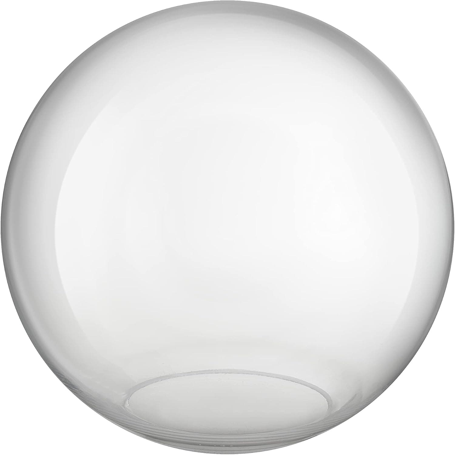 Aspen Creative 28005-60-1, 6" Clear Glass Globe, Neckless for Wall Sconces, Fitter: 2-3/4"