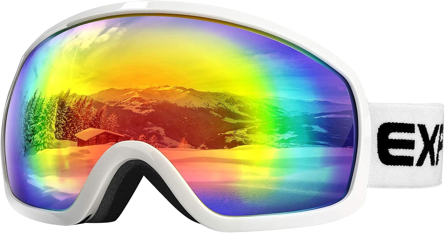AKASO Ski Goggles, Snowboard Goggles - Anti-Fog, 100% UV Protection, Double-Layer Spherical Lenses for Adult & Youth